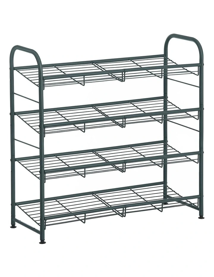 4-Tier Shoe Rack Storage 16 Pairs in Gray