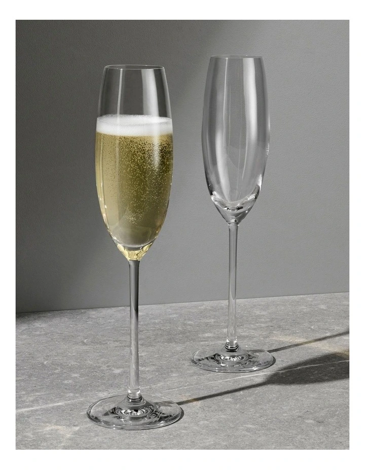Calia Champagne Flute Glass Gift Boxed 245ml Set of 2 in Clear