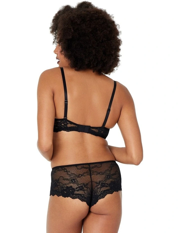 My Fit Lace Graduated Push up Plunge Bra in Black