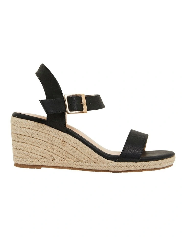 Annie Black Smooth Sandals