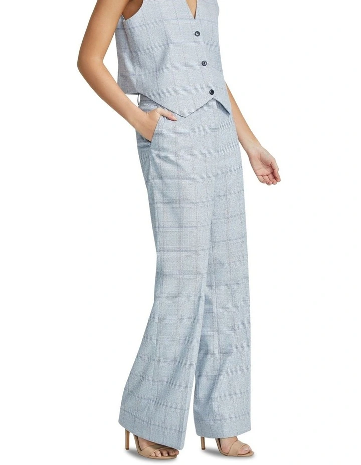 Lydia Eco Checked Suit Pants in Blue