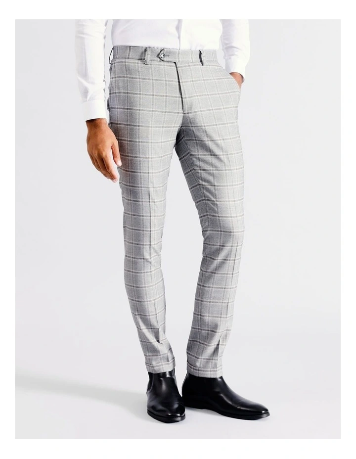Slim Trouser Window Pane in Grey