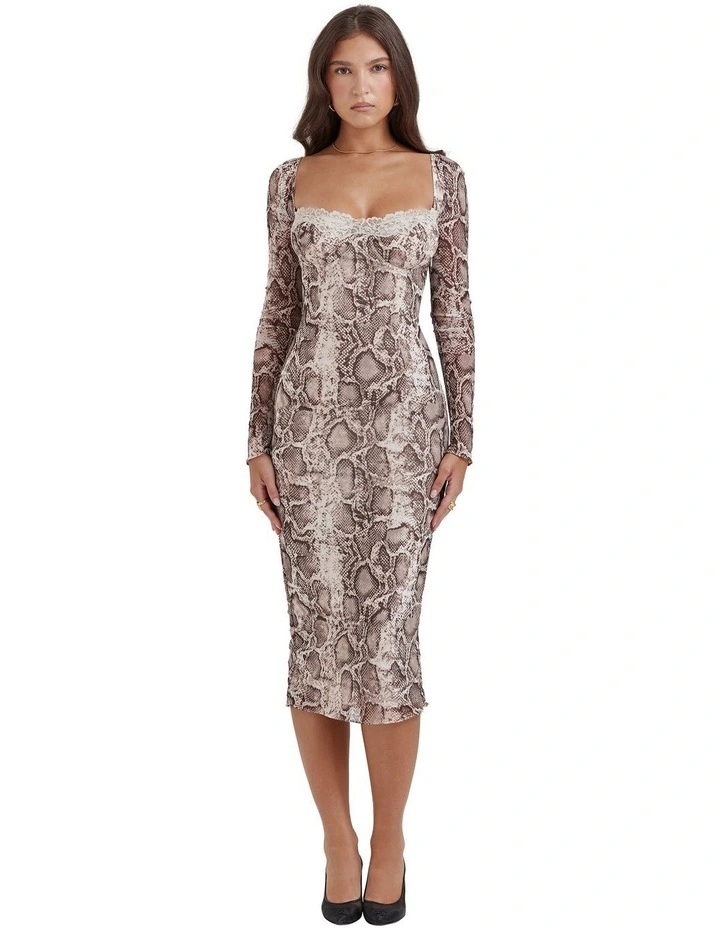 Seraphina Corset Dress in Snake Print