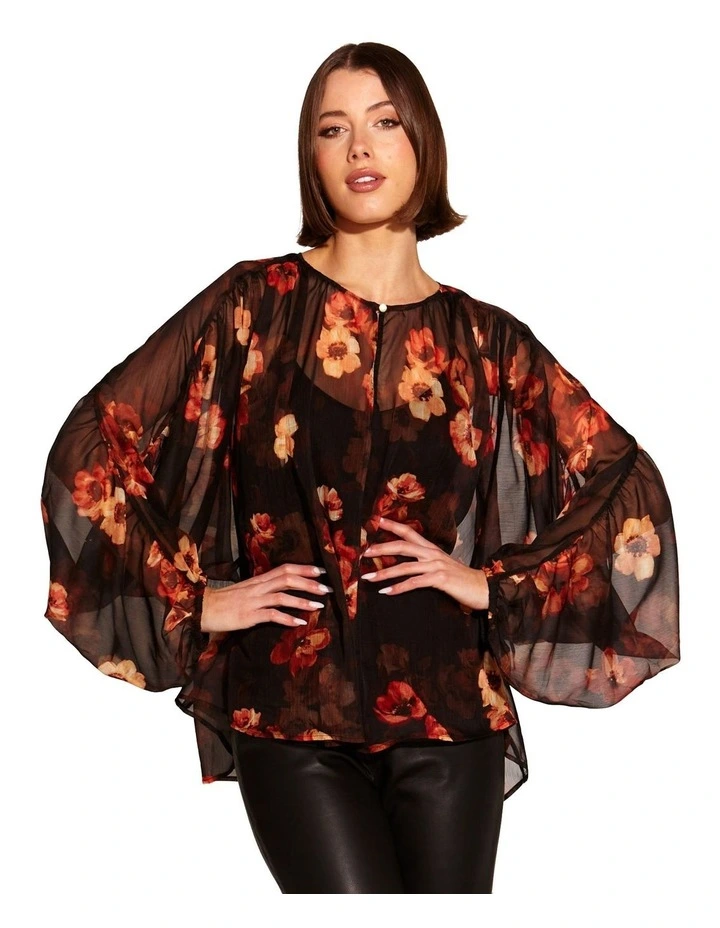 Bloom Batwing Sleeve Shirt in Rose Dust Floral