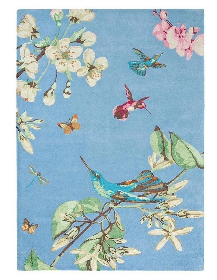 Hummingbird Rug 37808 in Blue