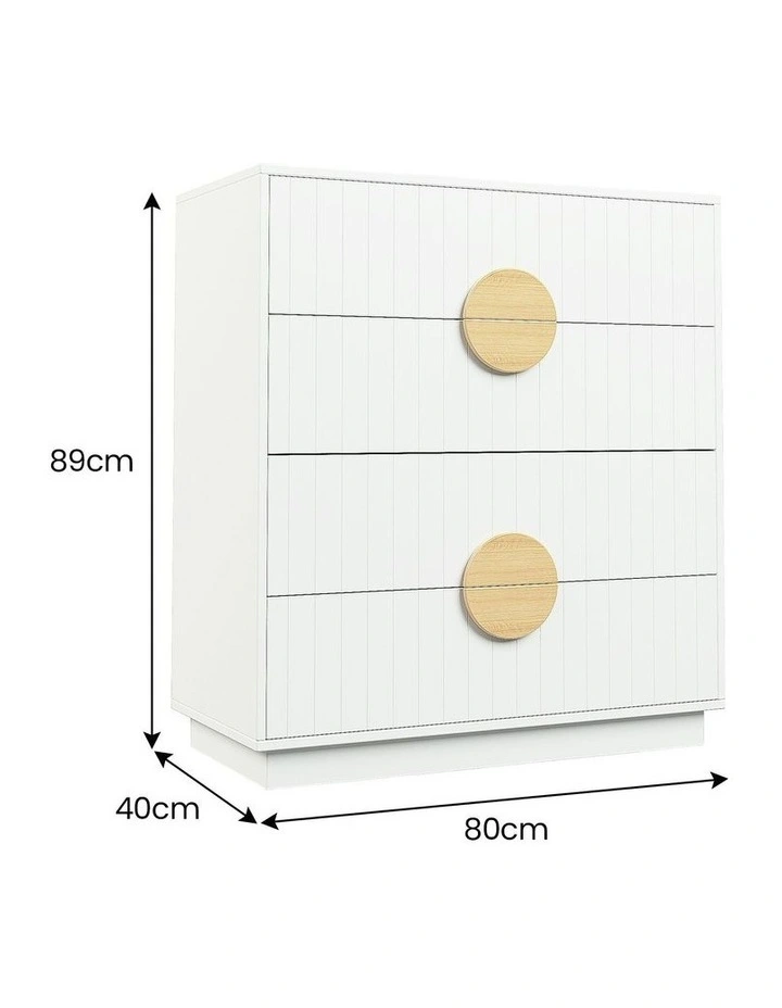 Gail Chest of Drawers Tallboy Dresser in White