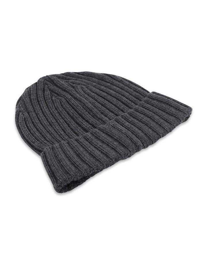 Tucker Merino Wool Beanie in Steel Grey