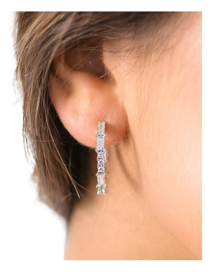 Irina Medium Hoop Earrings in Silver