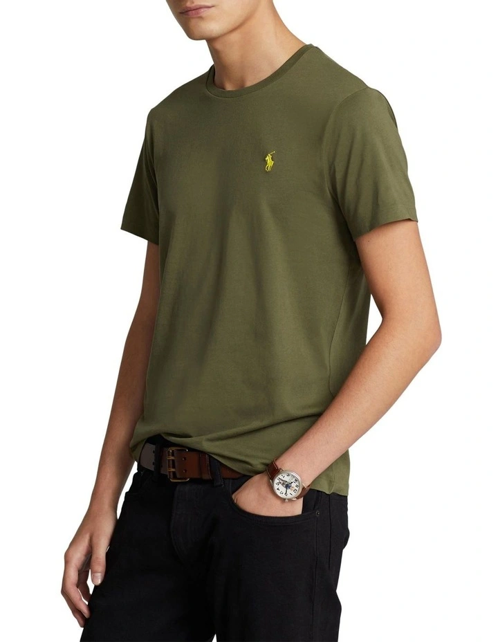Custom Slim Fit Jersey Crewneck T-shirt in Green