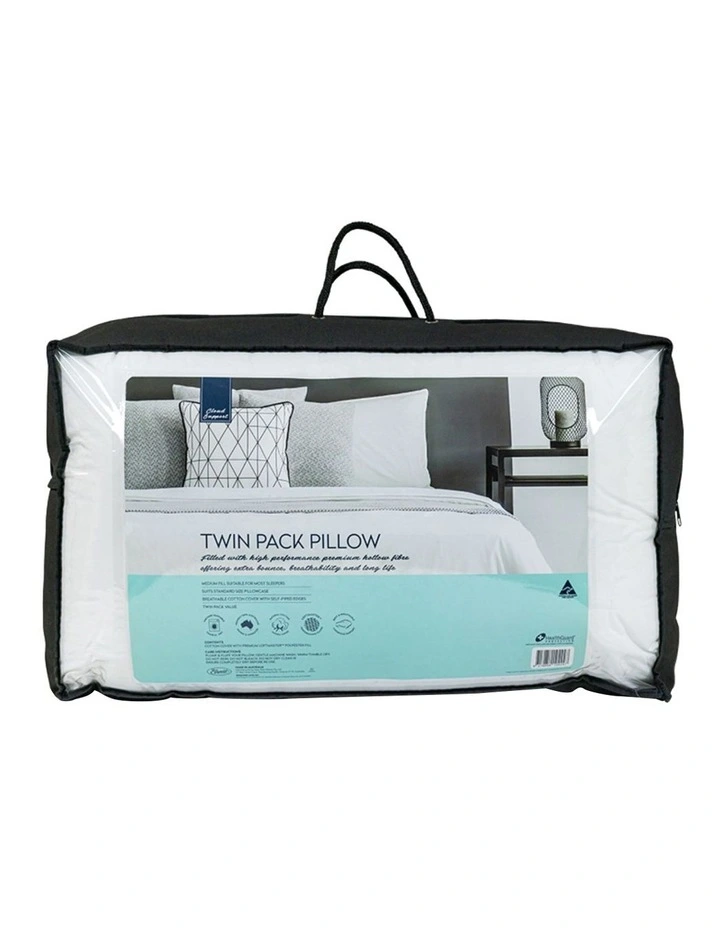 Cloud Support Twin Pack Pillow in White