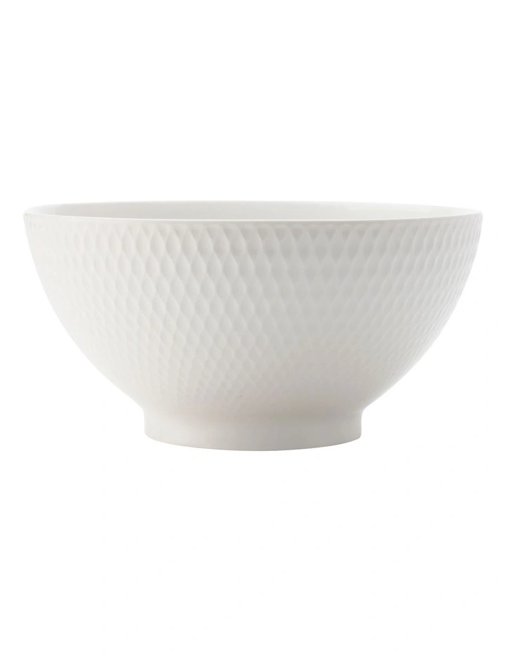Basics Diamonds Noodle Bowl 18cm in White