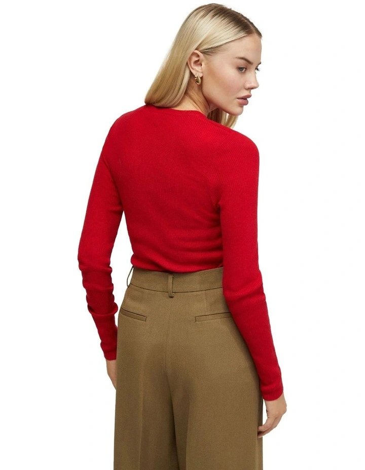 Jada Sknny Rib Knit in Red