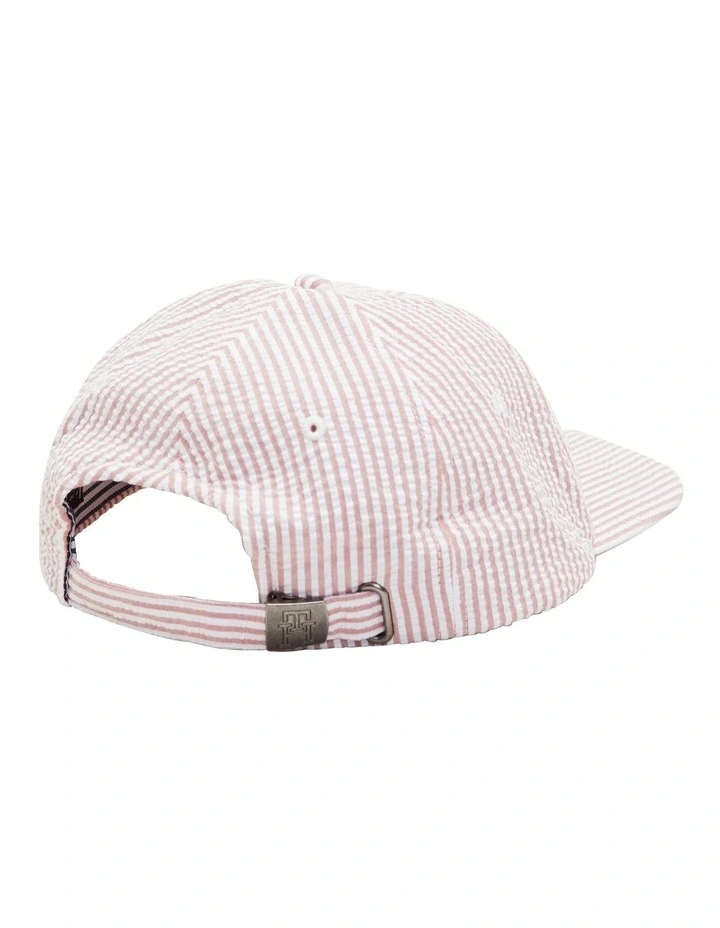 Summer Seersucker Cap in Dockside Red Stripe