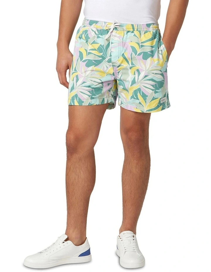 Lemon Leaves Twill Short in Mint