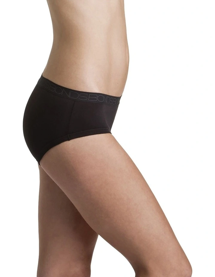 Cottontails Midi Brief 3 Pack in Black