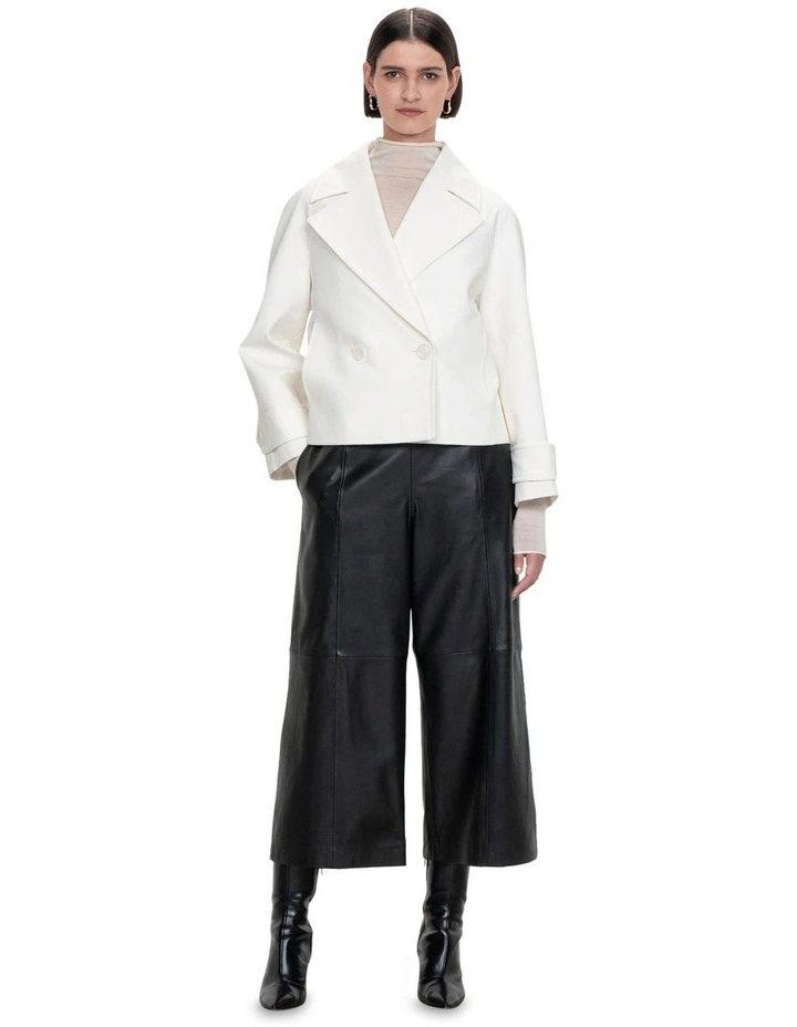 Brushed Back Coat in White
