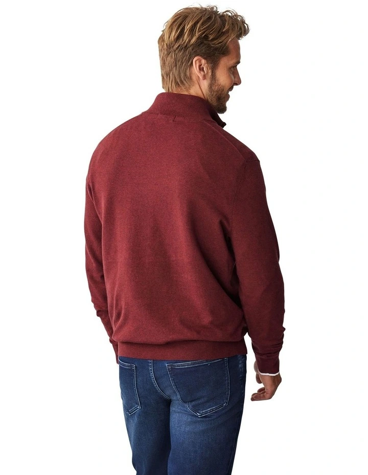 High Flex Half Zip Knit Sweater in Wine