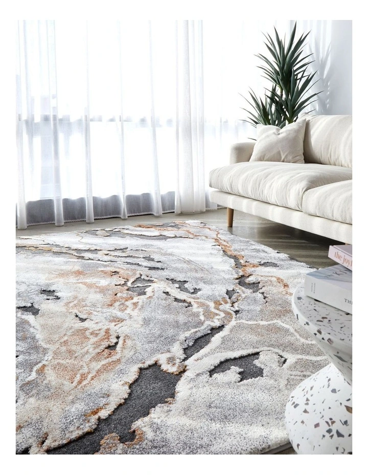 Mineral 222 Rust Rug in Grey