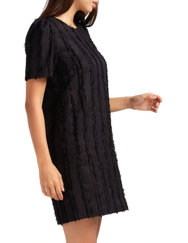 Star Child Textured Mini Dress in Black