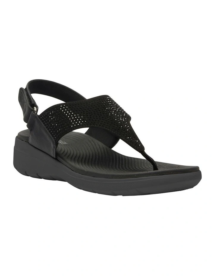 Lantern Sandals in Black Diamante