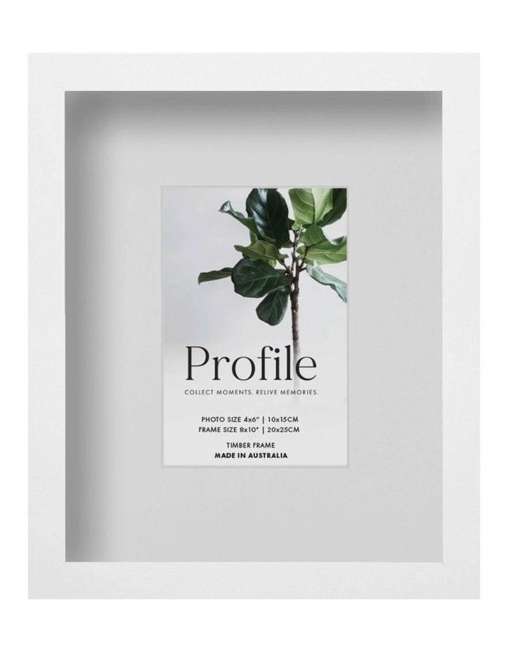 Australian Made Shadow Box Photo Frame 8x10"/4x6" in White