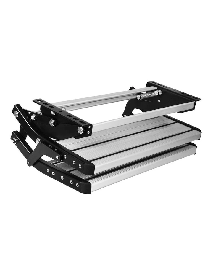 Double Caravan Folding Steps in Black/Silver