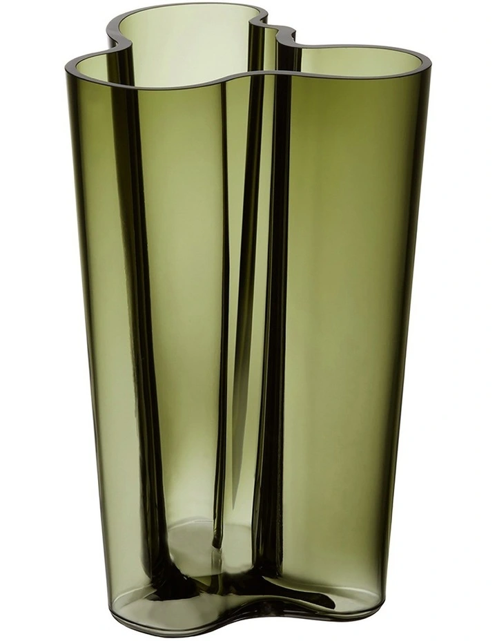 Alvar Aalto 22cm Glass Vase Moss Green