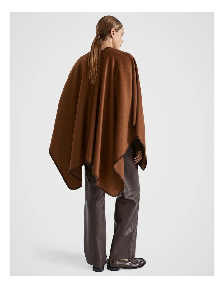 Blanket Stitch Poncho in Spice