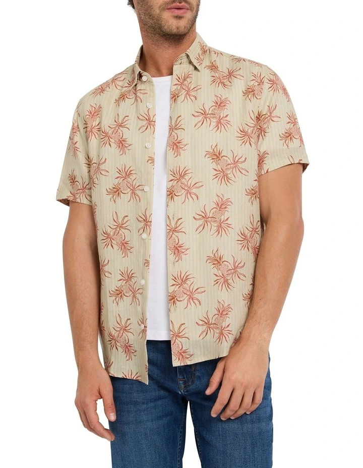 Sour House Linen Shirt in Sand Multi