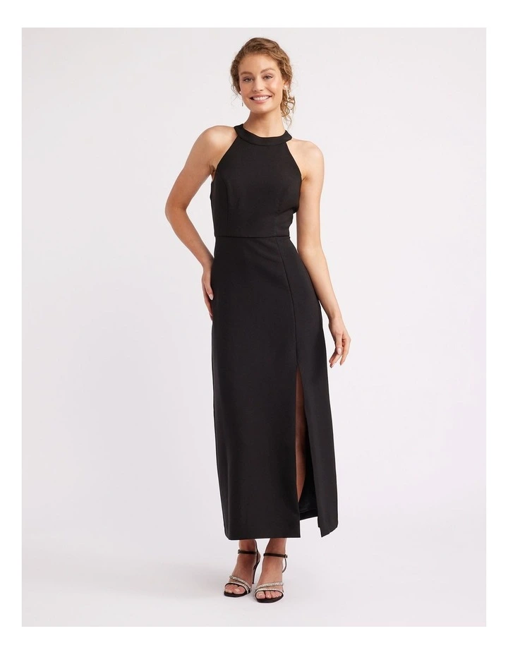 Barcelona Halter Neck Dress in Black