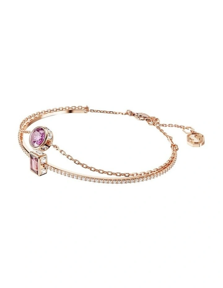 Stilla Bangle Mixed Cuts Rose Gold-Tone Plated in Pink