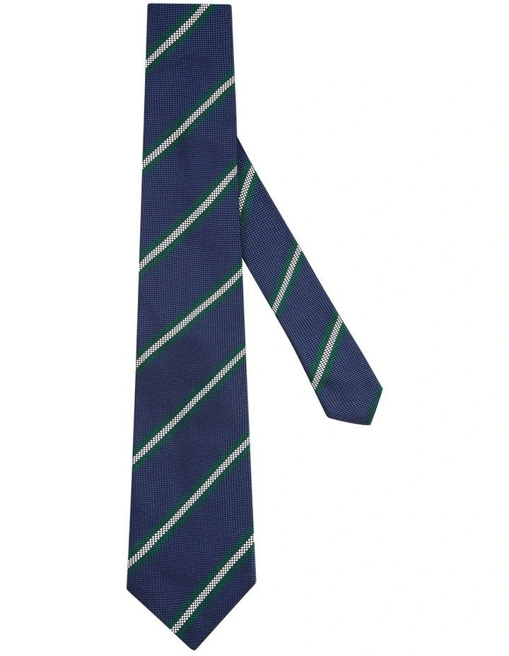 Casoni Tie in Navy Green
