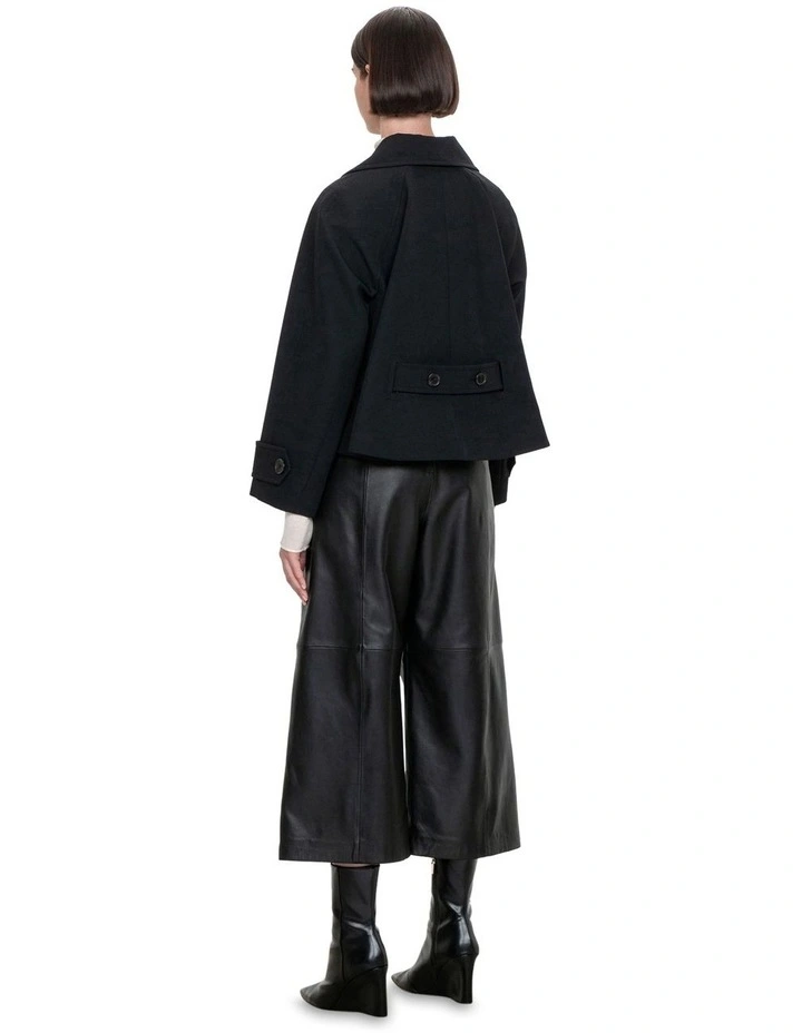 Brushed Back Coat in Black