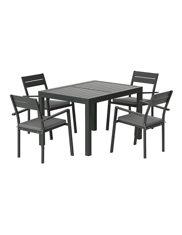 5-piece Outdoor Dining Set in Black
