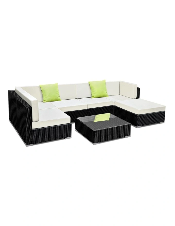 7 Piece Outdoor Furniture Set Wicker Sofa Lounge