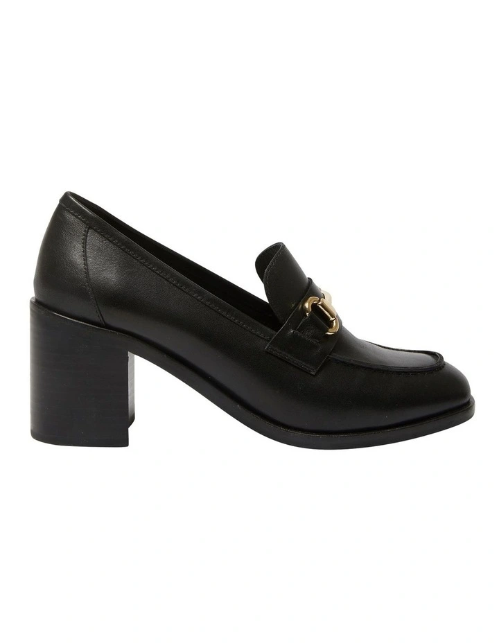 Sabrina Heeled Shoes in Black Leather