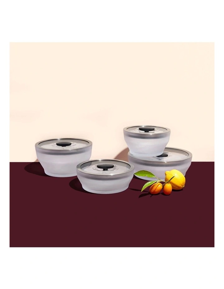Covered 4 Piece Dish Set 16/18/20/22cm in Black Sesame