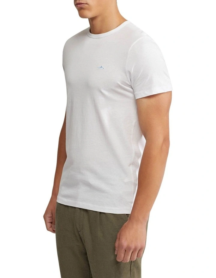 Jed Organic Cotton Crew Neck T-Shirt in White