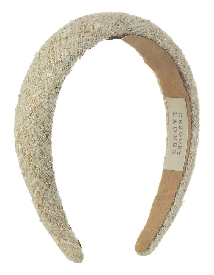 Tweed Headband in Cream