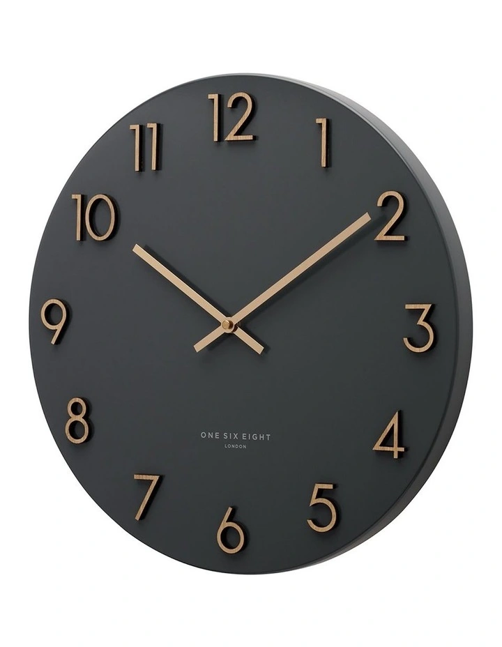 Katelyn Charcoal Grey 60Cm Metal Wall Clock