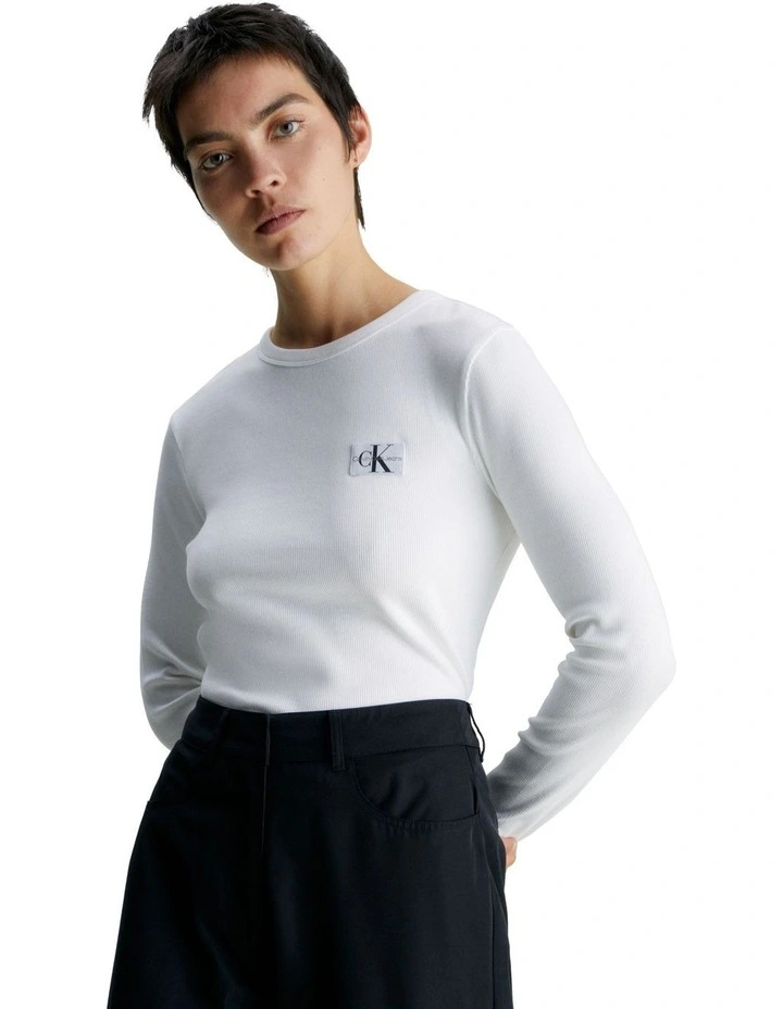 Woven Label Rib Long Sleeve