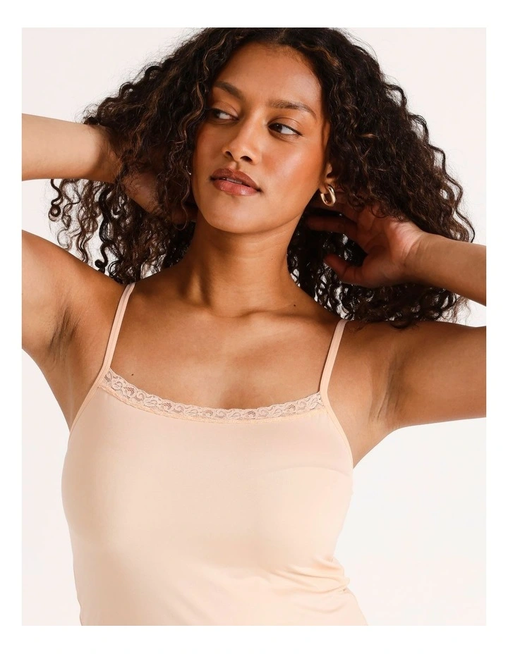 Smooth Lace Cami in Beige