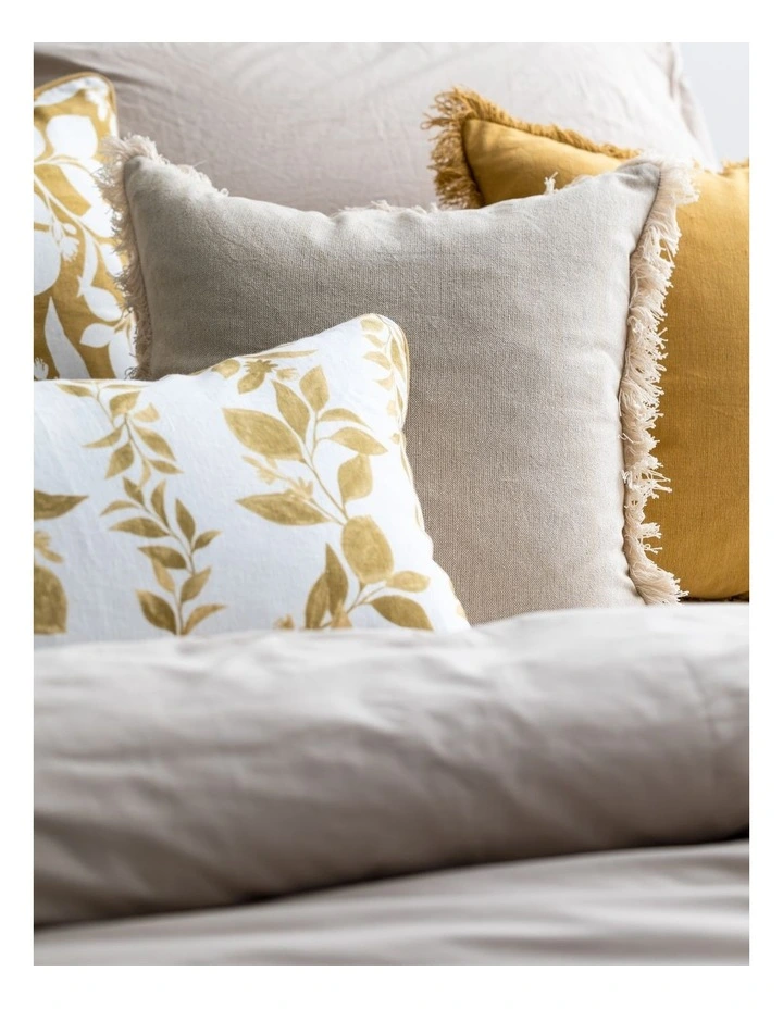Amari Linen Cushion Amber/Off White