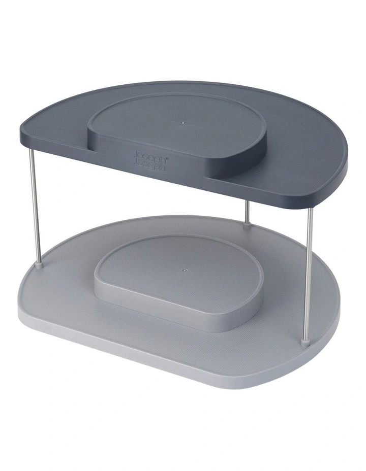 CupboardStore 2-Tier Rotating Organiser Grey