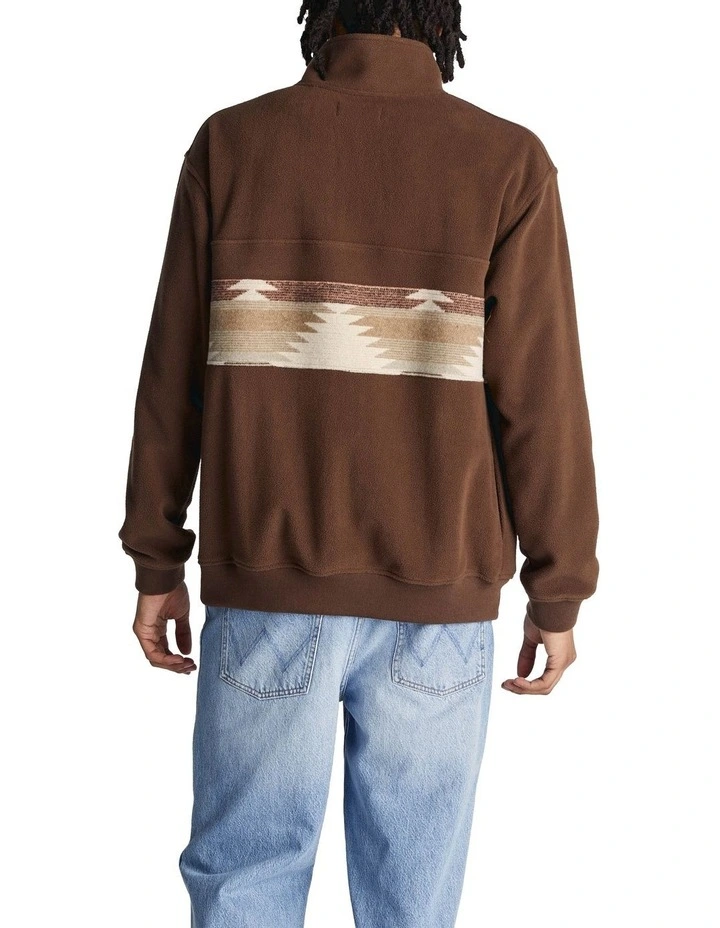 Zip Polar Fleece Sweat in Brown Ruins