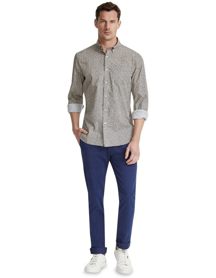 Portland Print Shirt in Navy