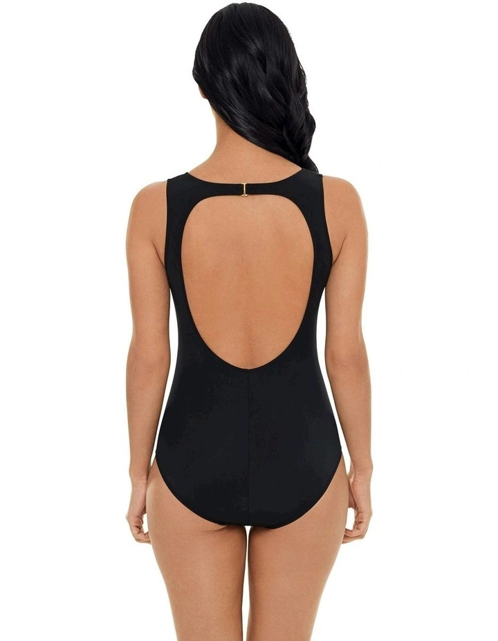 Hyperlink Annette High Neck One Piece Shaping Swimsuit in Black