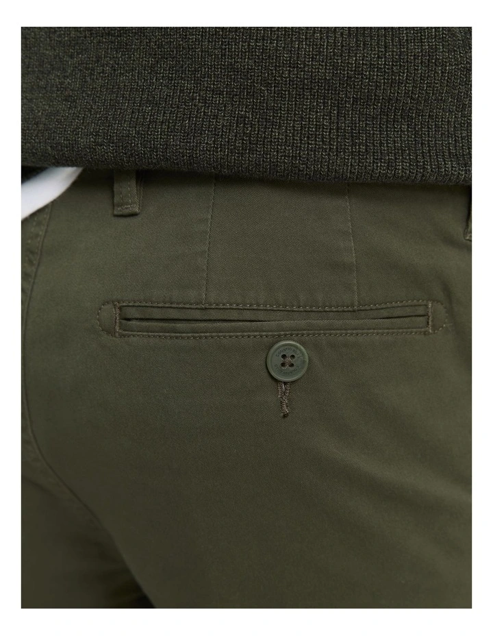 Verified Australian Cotton Tapered Fit Stretch Chino in Eden Green