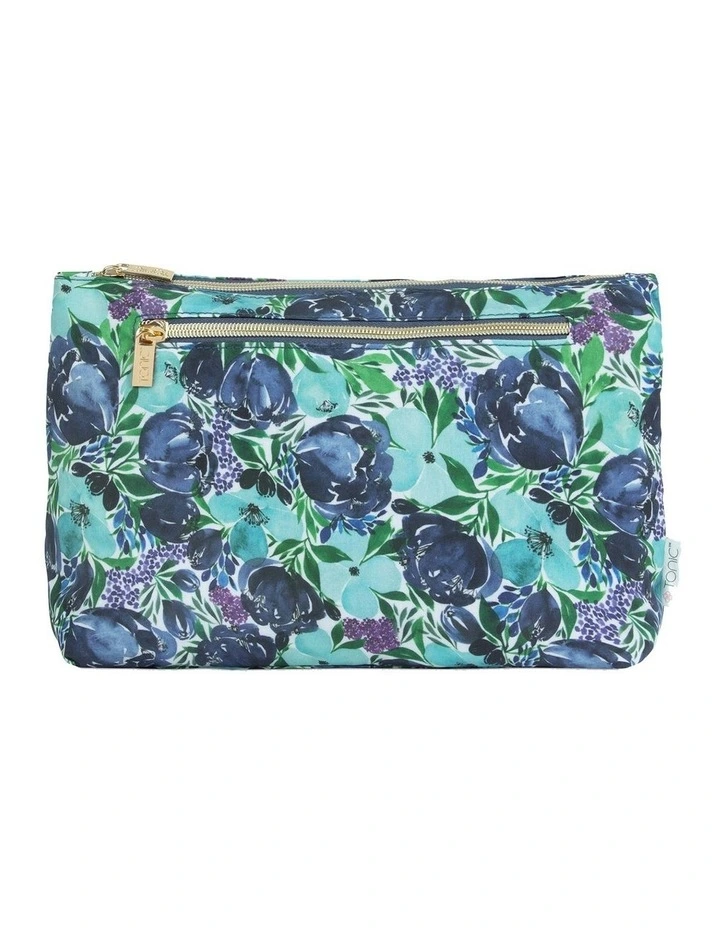 Cosmetic Bag Large in Flourish Blue