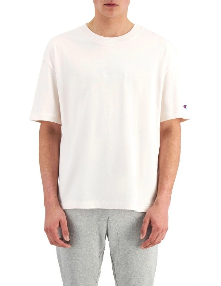 Heritage New Script Tee in Milk Cap